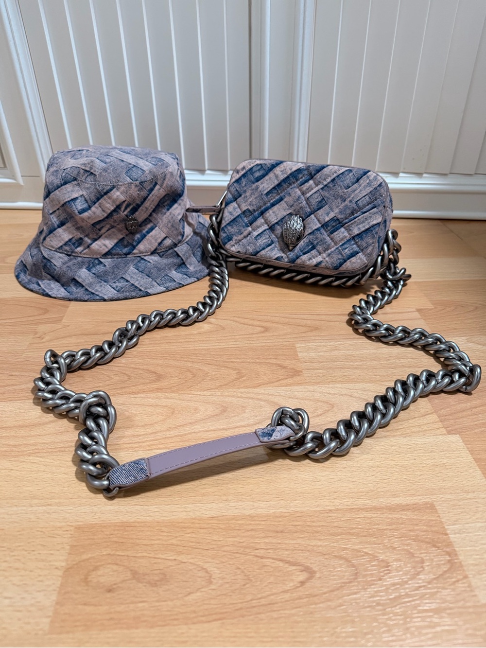 Kurt Geiger Bucket Hat and Chain Crossbody Set.